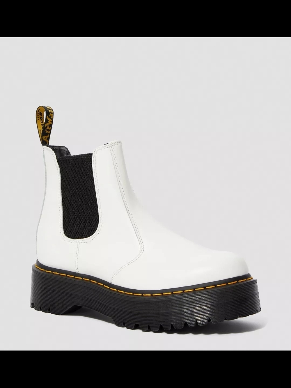 Dr. Martens Women's White Leather Platform Chelsea Boot